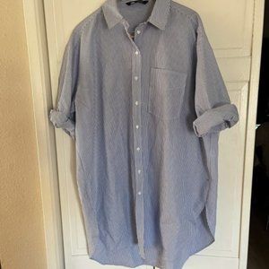 Zara Oversized Button Down Blouse